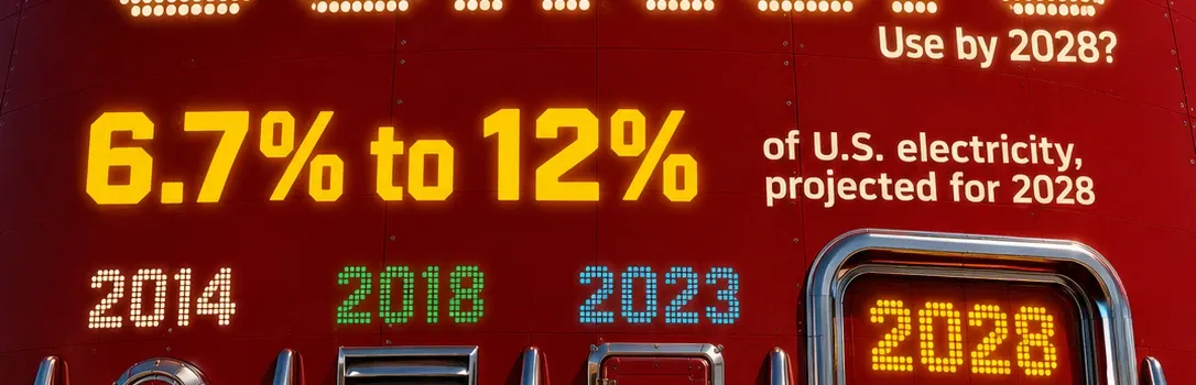 Лист об электричестве дата-центров: от 6.7 % до 12 % всего электричества США к 2028 году